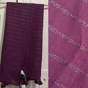 🧕🧣$40 NWT Ann Taylor Deep Purple Eggplant Oversized Shawl Scarf Wrap Hijab